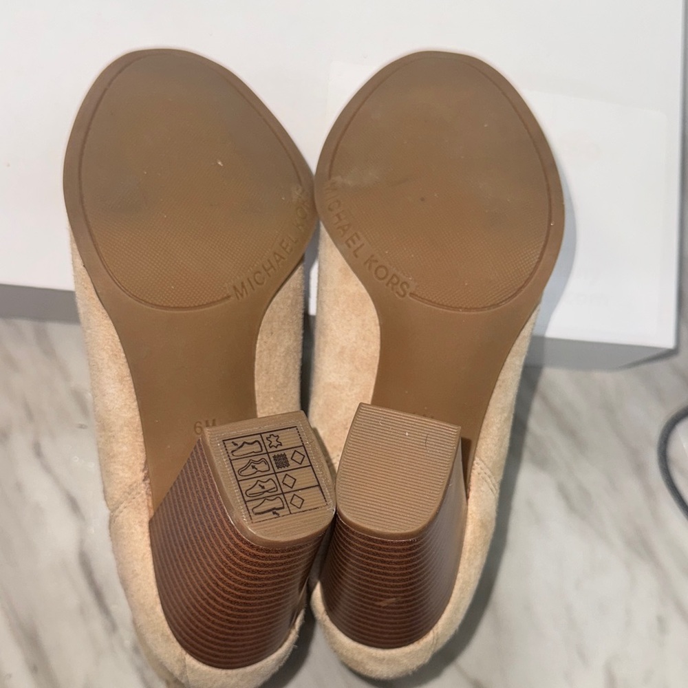 Michael Kors Beige Suede Ankle Boots - Picture 7 of 9